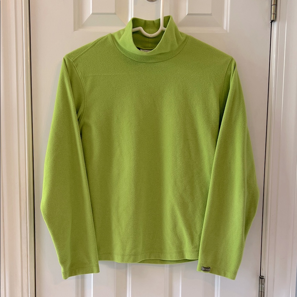 Columbia Lime Green Fleece Mockneck Pullover Top